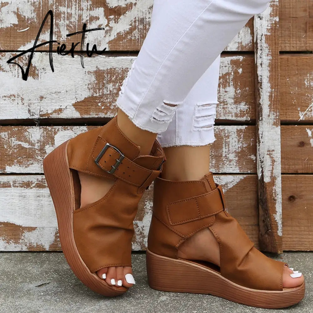 Aiertu Women Wedges Sandals High Heels Summer Platform Shoes Aiertu