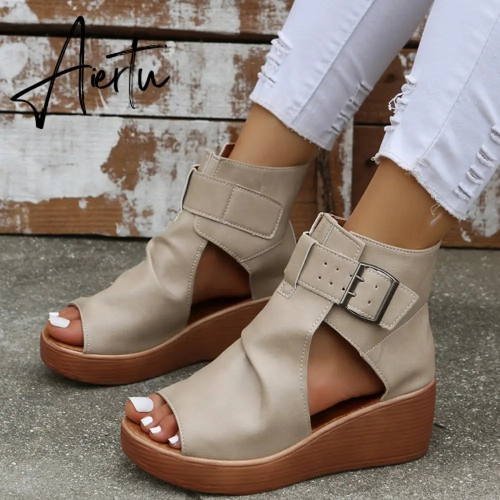 Aiertu Women Wedges Sandals High Heels Summer Platform Shoes Aiertu