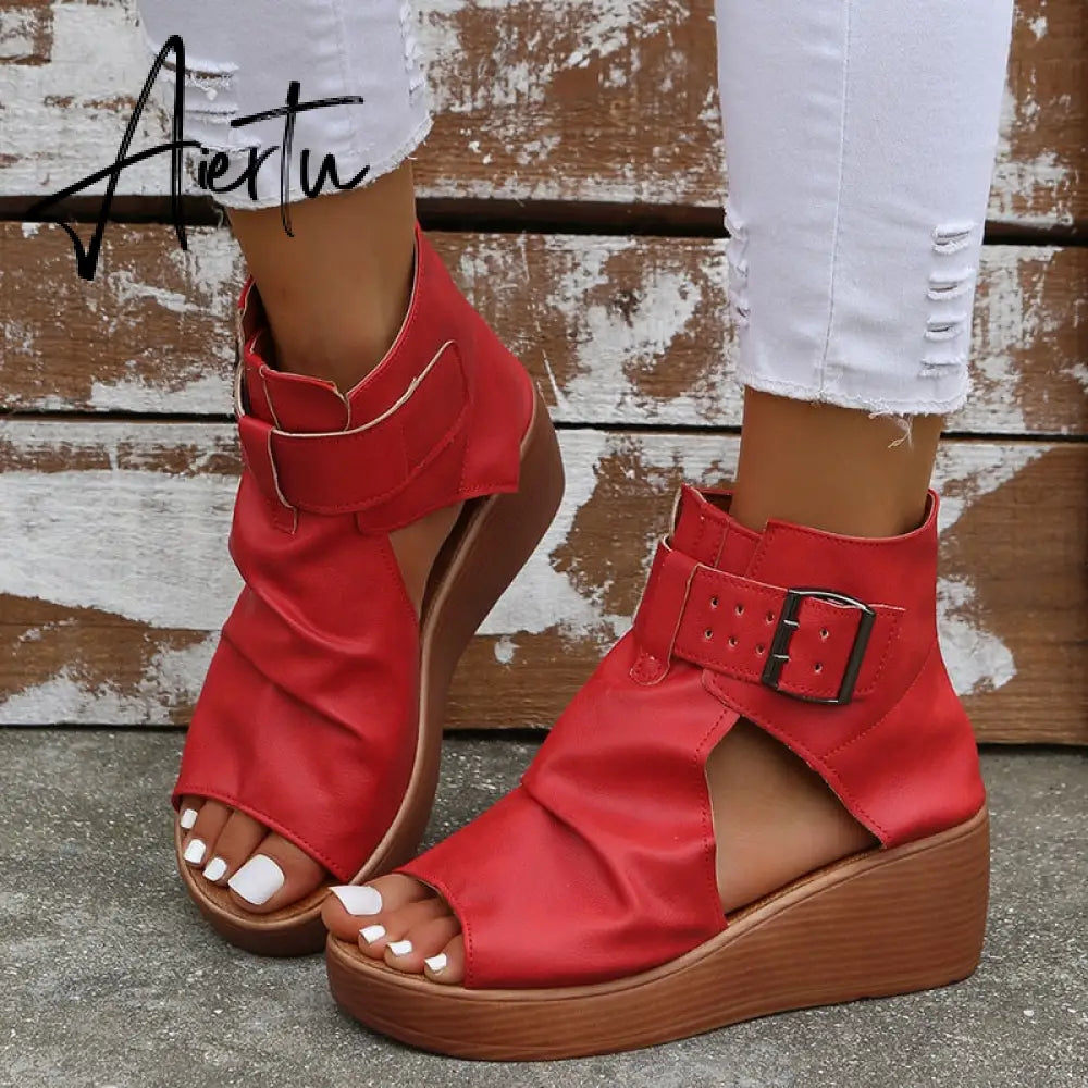 Aiertu Women Wedges Sandals High Heels Summer Platform Shoes Aiertu