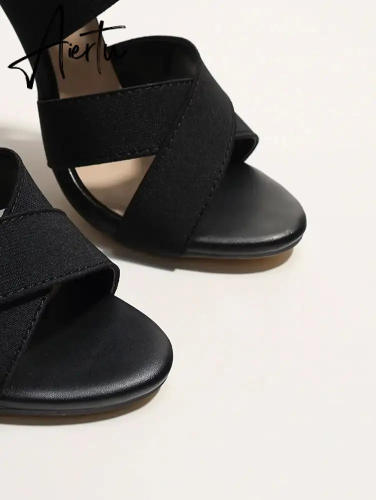 Aiertu  Women's High Heels Stiletto Women's Sandals Fashion All-match Zipper Sexy Open Toe Buckle Sandals Women Party Aiertu