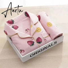 Aiertu Women's Pajamas Set Pijama Lingerie for Female Homewear Spring V-Neck Long Sleeves Trousers Suit Sleepwear Pyjamas Sets Viscose Aiertu