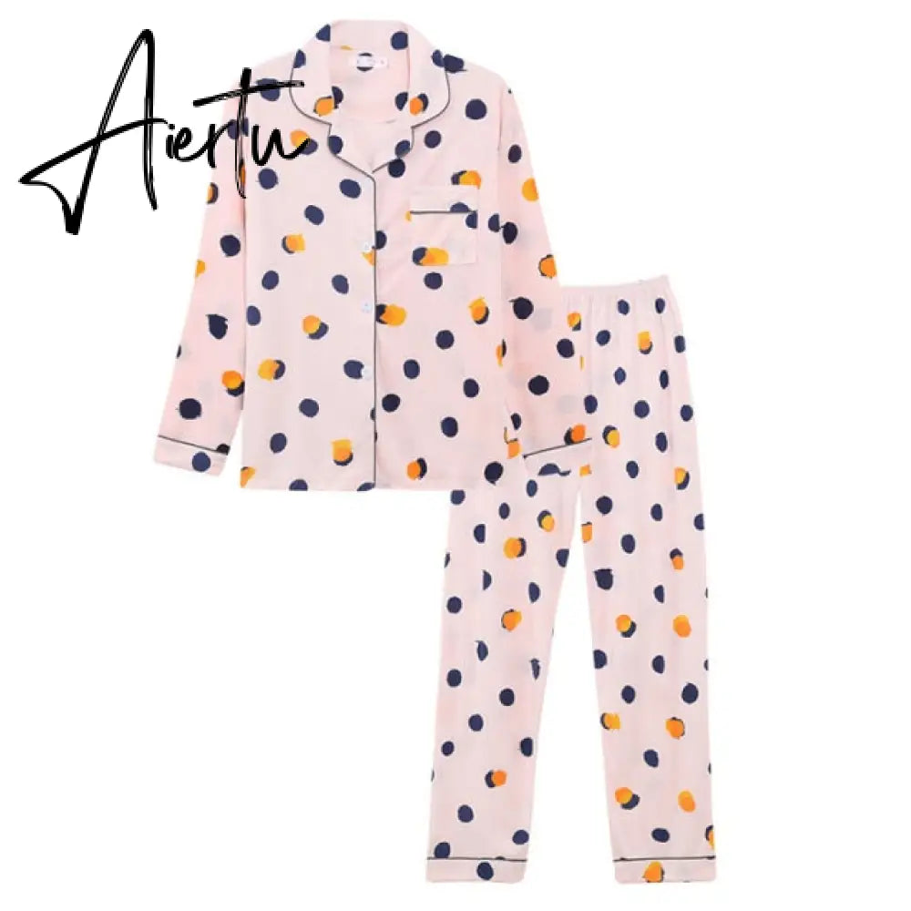 Aiertu Women's Pajamas Set Soft Pyjamas Plus Size Women's Clothes Homewear Spring Sleepwear 2 Piece Set Sleeping Shirt Home Wear Aiertu