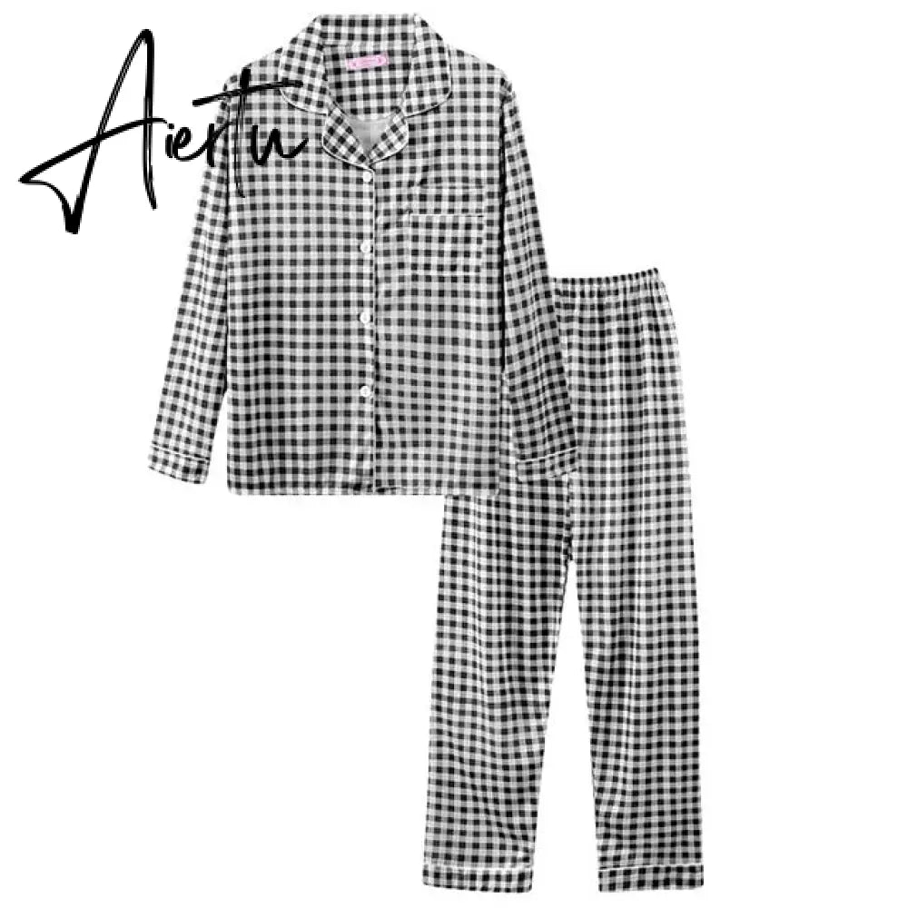 Aiertu Women's Pajamas Set Soft Pyjamas Plus Size Women's Clothes Homewear Spring Sleepwear 2 Piece Set Sleeping Shirt Home Wear Aiertu