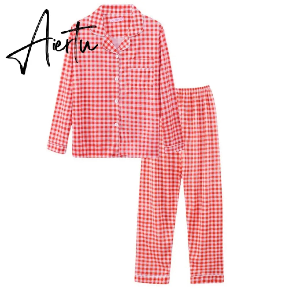 Aiertu Women's Pajamas Set Soft Pyjamas Plus Size Women's Clothes Homewear Spring Sleepwear 2 Piece Set Sleeping Shirt Home Wear Aiertu