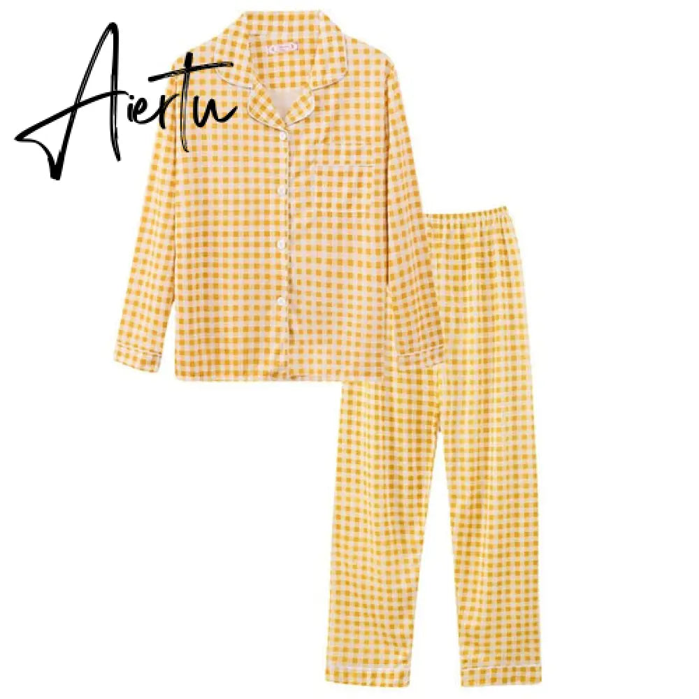 Aiertu Women's Pajamas Set Soft Pyjamas Plus Size Women's Clothes Homewear Spring Sleepwear 2 Piece Set Sleeping Shirt Home Wear Aiertu