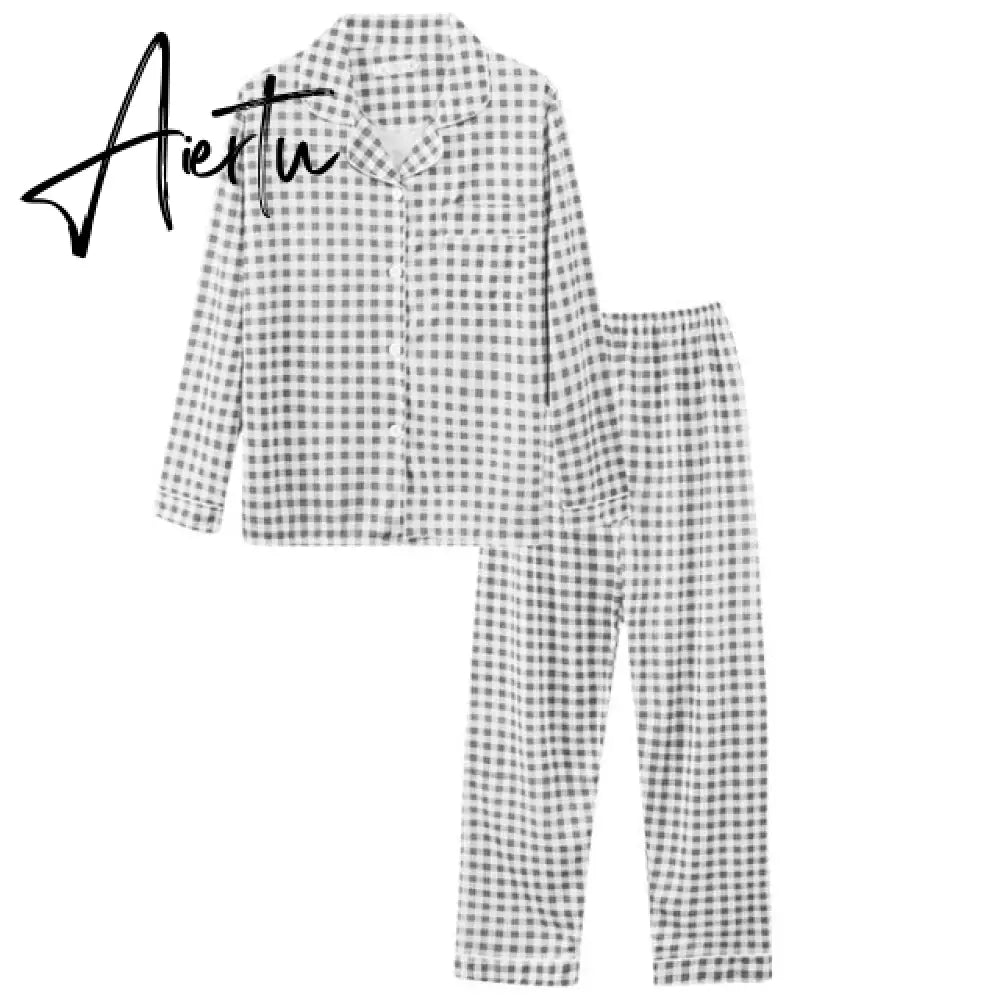 Aiertu Women's Pajamas Set Soft Pyjamas Plus Size Women's Clothes Homewear Spring Sleepwear 2 Piece Set Sleeping Shirt Home Wear Aiertu