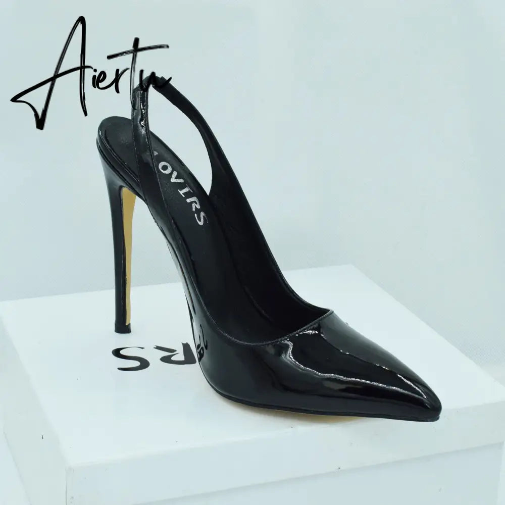 Aiertu  Women's Sexy Slip on Slingback Pumps Pointed Toe Pumps 12cm Evening Party Dress Shoes High Heel Stiletto Pumps US 5-15 Aiertu