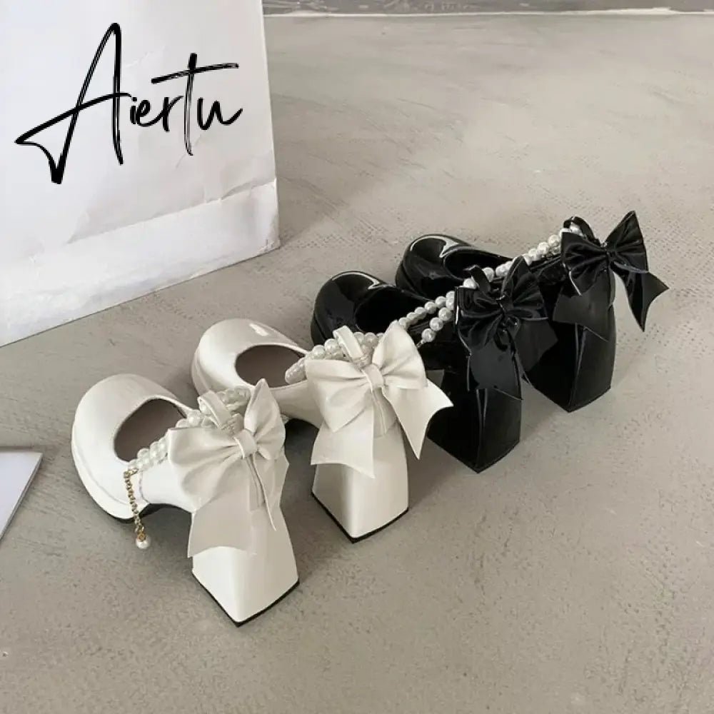 Aiertu Women's Shoes  New Fashion Pu Leather Women's High Heels Party Wedding Shoes Aiertu