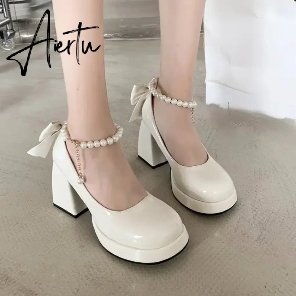 Aiertu Women's Shoes  New Fashion Pu Leather Women's High Heels Party Wedding Shoes Aiertu