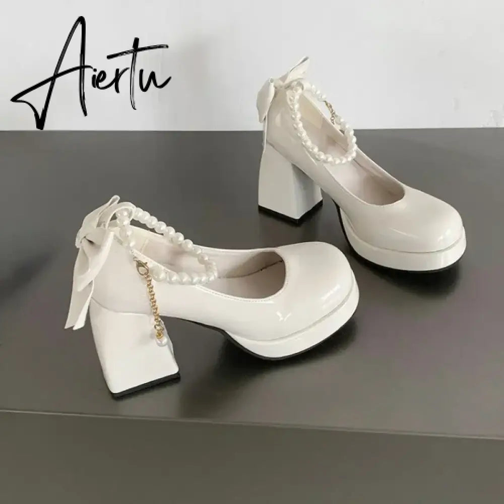 Aiertu Women's Shoes  New Fashion Pu Leather Women's High Heels Party Wedding Shoes Aiertu