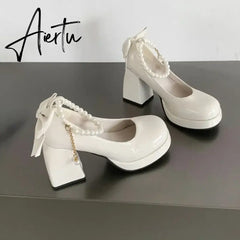 Aiertu Women's Shoes  New Fashion Pu Leather Women's High Heels Party Wedding Shoes Aiertu