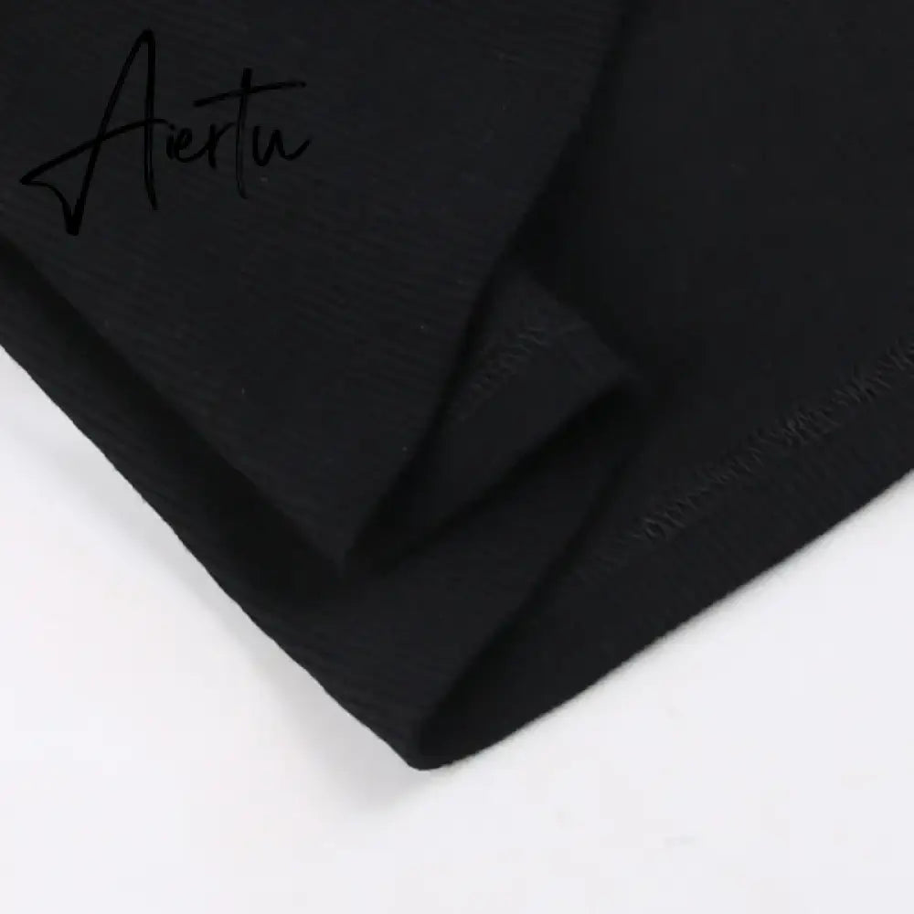 Aiertu Women's Street Style One Shoulder Long Sleeve Dress Mesh Ruffle Sleeve Ribbon Long Dress Spring New Aiertu