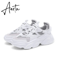 Aiertu Women's Vulcanize Shoes Platform Chunky Sneakers,off white Brown Sports Shoes,Comfort Casual High Sneaker Women Vulcanize Sneake Aiertu