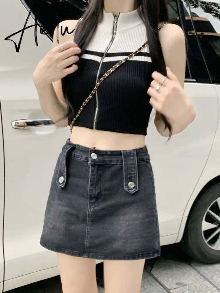 Aiertu Y2k Aesthetics Contrast Tank Tops E-girls Sleeveless Crop  Kawaii Cute 2024 Summer Fairycore Slim Vest Harajuku Streetwear Aiertu