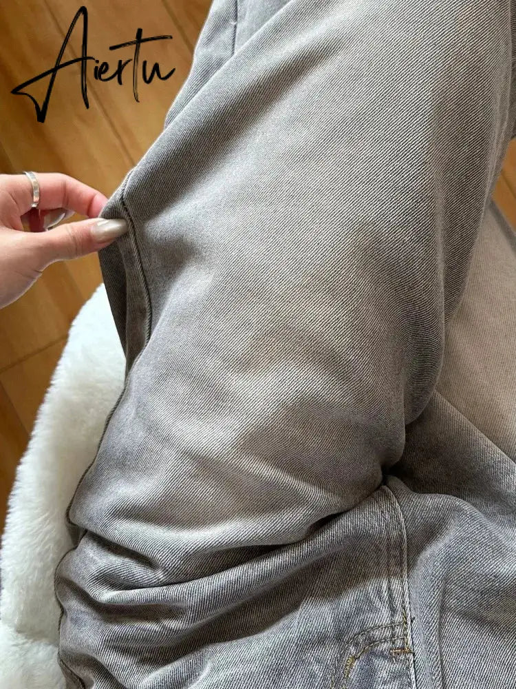 Aiertu Y2k Vintage Baggy Jeans Woman's Korean Fashion Denim Pants Harajuku Kpop Streetwear Trousers Japanese 2000s Style Spring Aiertu