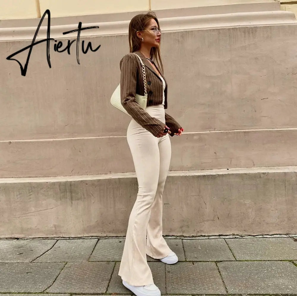 Aieru Bandage Sexy Backless Elegant Strapless Jumpsuits Women Club Party Flare Pants Rompers One Piece Outfits Overalls Aiertu