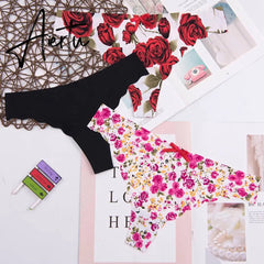 Aieru lady Lowest price cotton heart multi-color Sexy cozy comfortable  Briefs  thongs women Underwear Lingerie for women 3pcs Aiertu