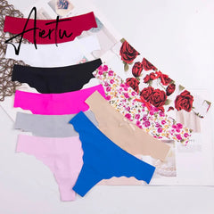 Aieru lady Lowest price cotton heart multi-color Sexy cozy comfortable  Briefs  thongs women Underwear Lingerie for women 3pcs Aiertu