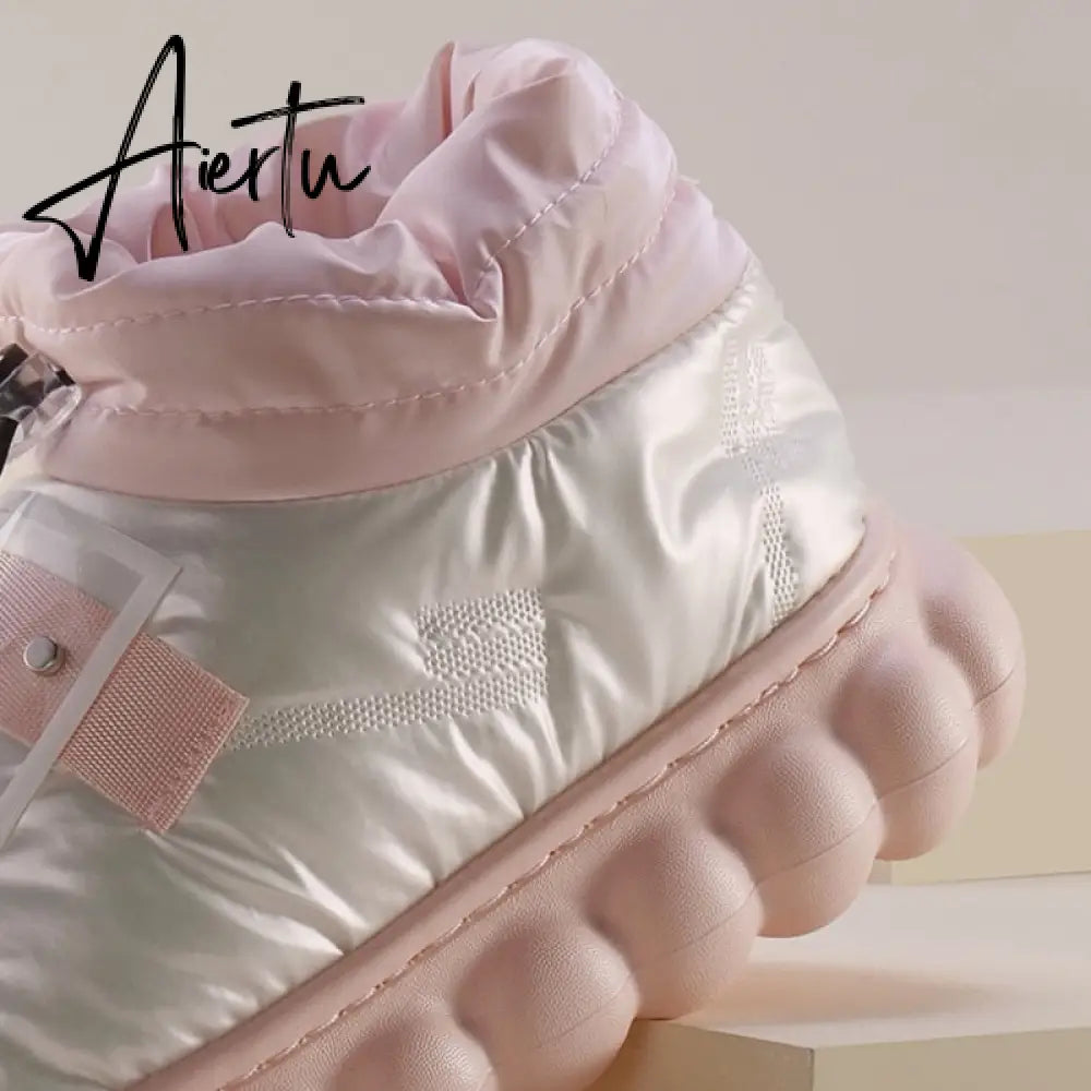 Ankle Boot Woman Winter  Platform Warm Fur Shoes for Female Rainproof Cloth Comfortable Soft Plush Chunky Women's Snow Boot Aiertu