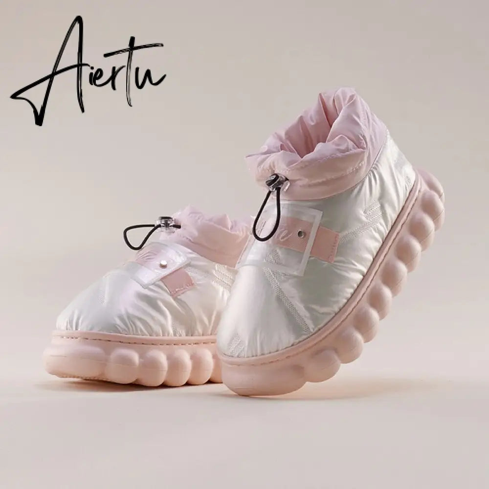 Ankle Boot Woman Winter  Platform Warm Fur Shoes for Female Rainproof Cloth Comfortable Soft Plush Chunky Women's Snow Boot Aiertu