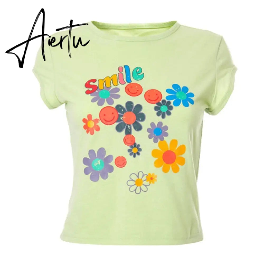 ArtSu Summer Casual Cat Print Cute Crop Top T Shirt Fashion Tie Dye Print Short Sleeve T-shirt Ladies Purple Streetwear TS52220 Aiertu