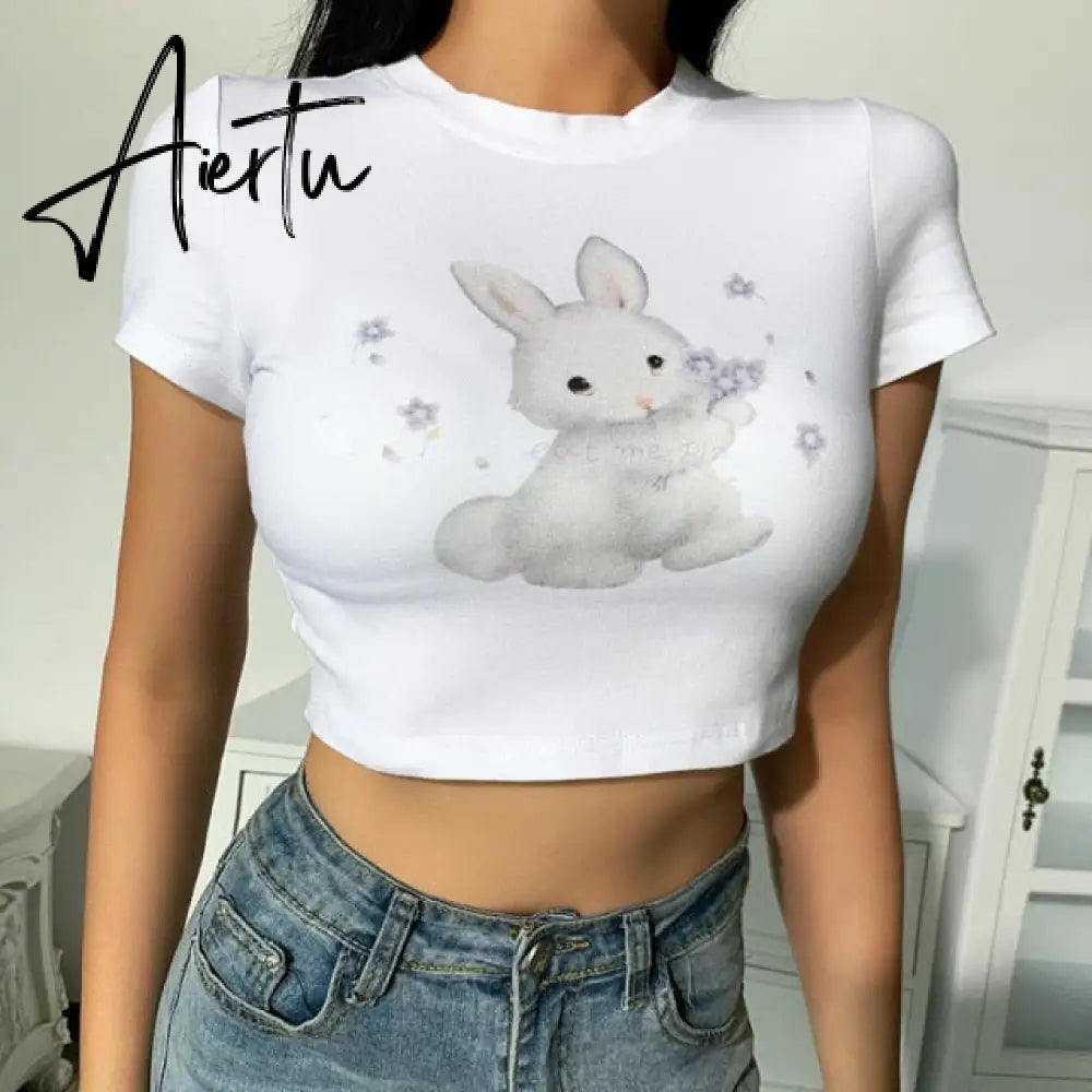 ArtSu Summer Casual Cat Print Cute Crop Top T Shirt Fashion Tie Dye Print Short Sleeve T-shirt Ladies Purple Streetwear TS52220 Aiertu