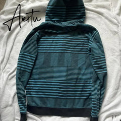 Autumn Spring Casual Full Sleeve Sweatshirts Harajuku Grunge Striped Print Zip Up Hoodies Korean Mall Goth Vintage Jackets Coat Aiertu