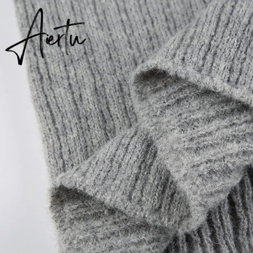 Autumn Winter Knit Skirt Fashion Street Style Low Rise Straight Long Skirts for Women y2k Harajuku Outfits Vintage Lady Aiertu