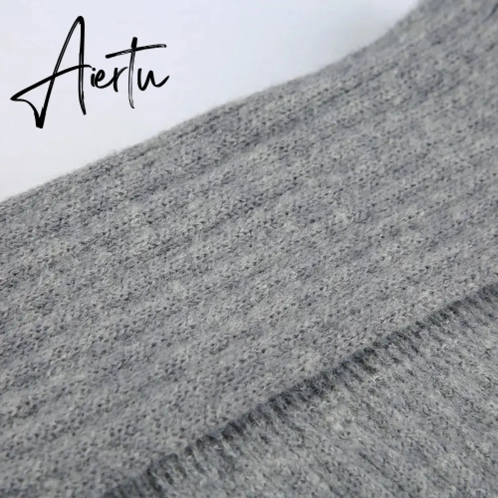 Autumn Winter Knit Skirt Fashion Street Style Low Rise Straight Long Skirts for Women y2k Harajuku Outfits Vintage Lady Aiertu