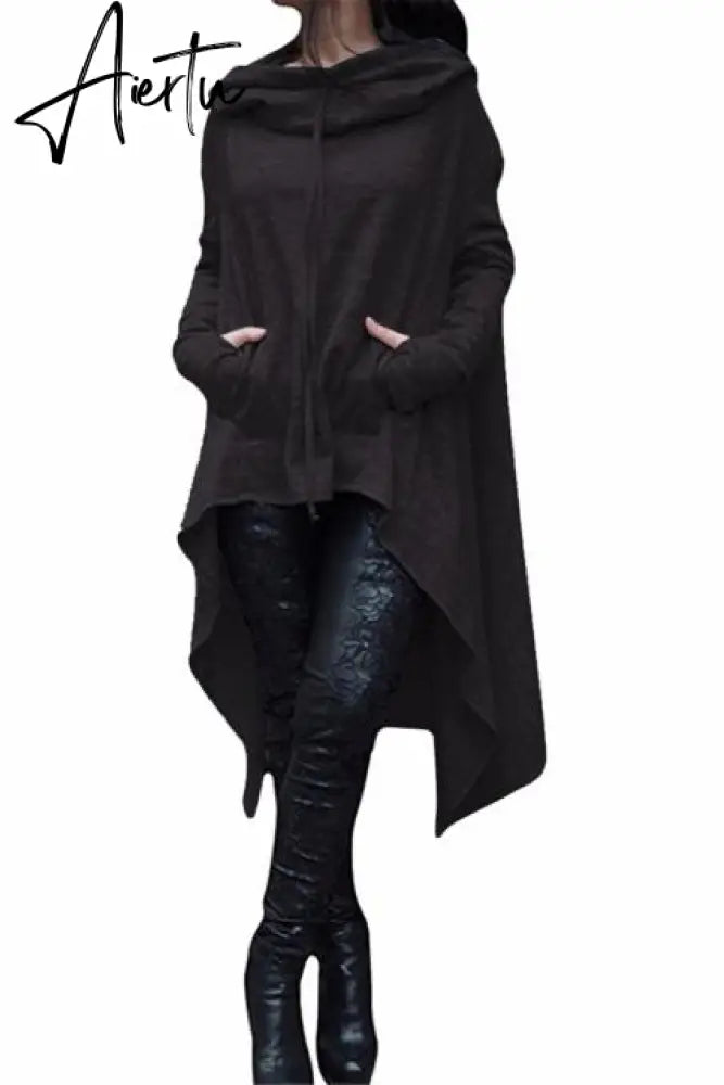 Autumn Winter Long Hoodies Sweatshirts Women Plus Size Loose Long Sleeve Hooded Sweatshirt Female Casual Pullover Hoodie Aiertu