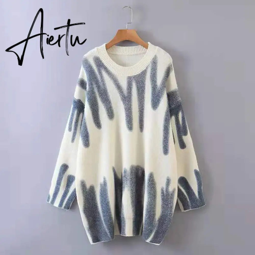 Autumn Winter Women Cardigans Warm Knitted Sweater Jacket Pocket Embroidery Fashion Knit Cardigan Coat Lady Loose Sweaters tops Aiertu