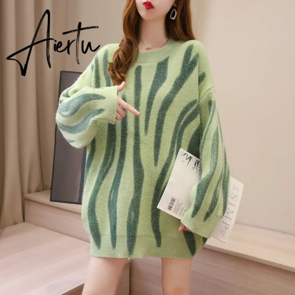 Autumn Winter Women Cardigans Warm Knitted Sweater Jacket Pocket Embroidery Fashion Knit Cardigan Coat Lady Loose Sweaters tops Aiertu