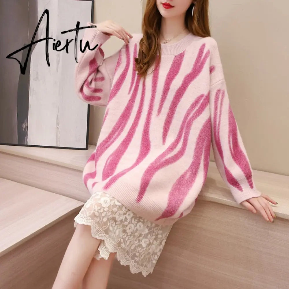 Autumn Winter Women Cardigans Warm Knitted Sweater Jacket Pocket Embroidery Fashion Knit Cardigan Coat Lady Loose Sweaters tops Aiertu