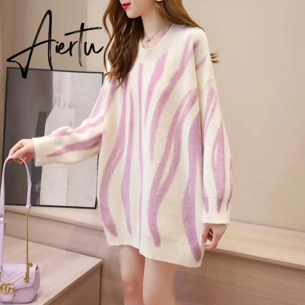 Autumn Winter Women Cardigans Warm Knitted Sweater Jacket Pocket Embroidery Fashion Knit Cardigan Coat Lady Loose Sweaters tops Aiertu