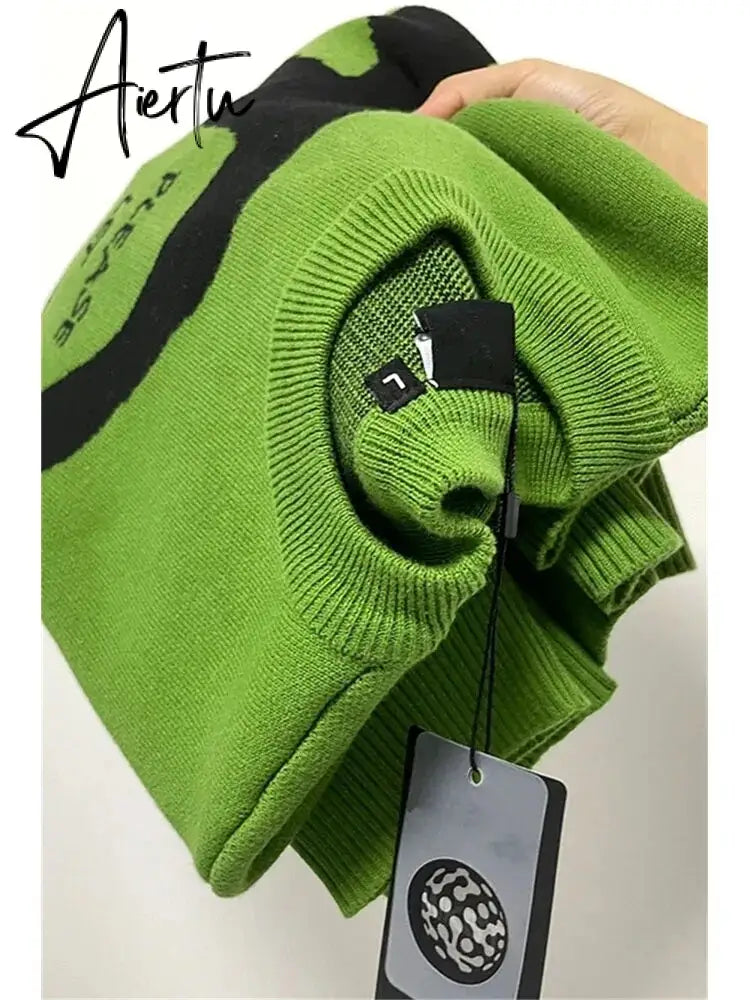 Autumn Winter Women's Sweater O-neck Graphic Male & Women Knitted Sweater Pullovers Long Sleeve Casual Harajuku Clothing Aiertu