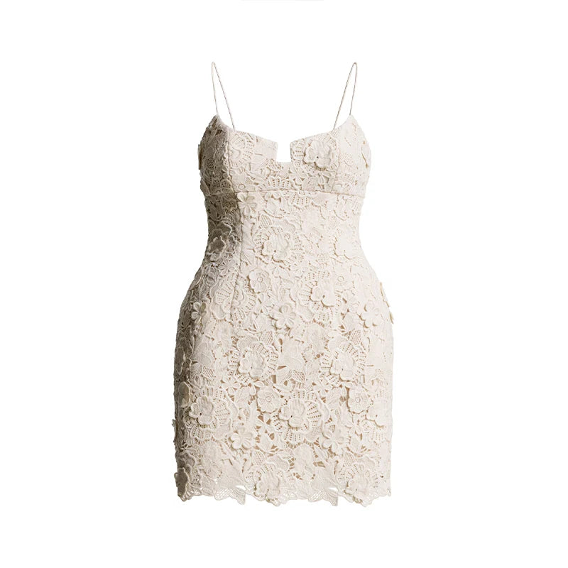 Aiertu  -  Embroidery Printed Women's Sling Dress Sexy Hollow Out Backless Sleeveless Mini Dressess Female 2025 Summer Lady Beach Vestidos Aiertu