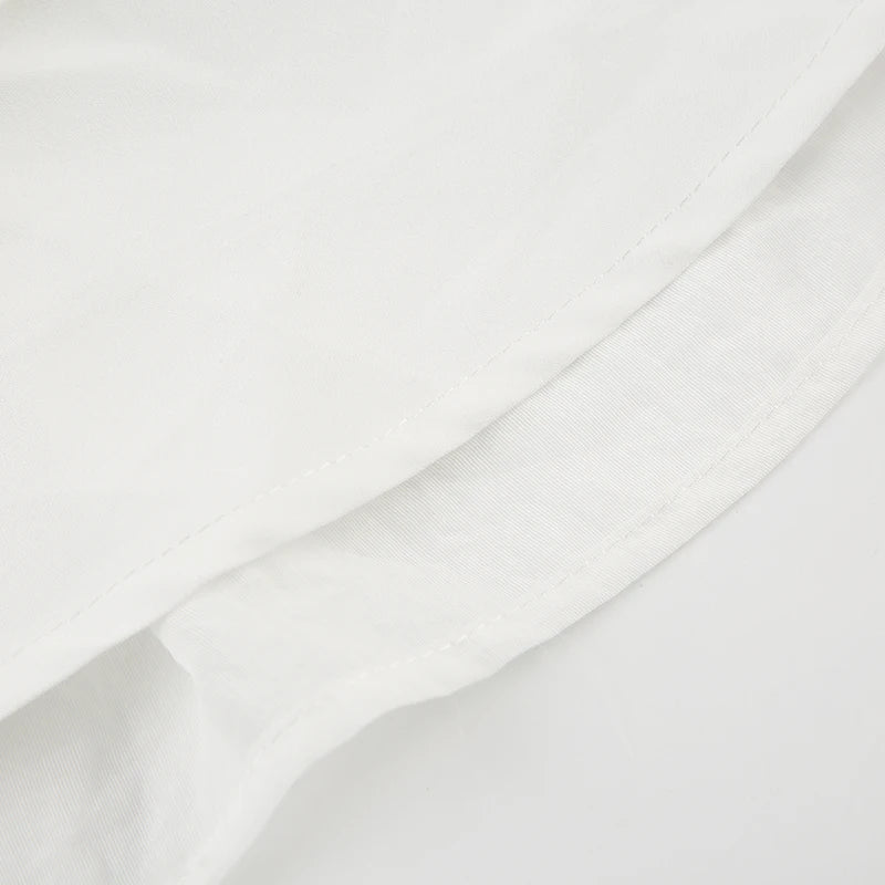Aiertu  Holidays Chic White Summer Mini Skirt Folds Ruched Solid Fashion A-Line Women's Skirts Beach Hottie Bottoms Coquette Aiertu