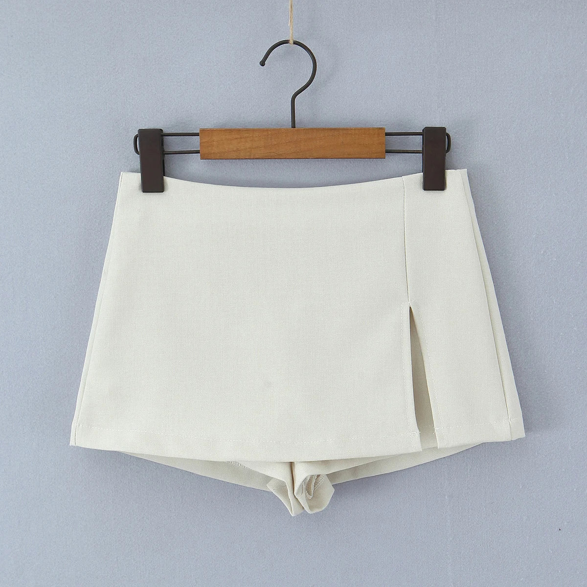 Aiertu  -  Women Slit Hem Low Waist Mini Skirt American Vintage All-match Package Hips Short Skirts Back Zipper With Shorts Underwear Aiertu