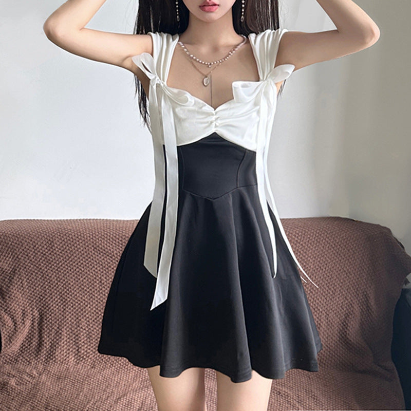 Aiertu - Coquette Bow Tie Mini Dress Aiertu