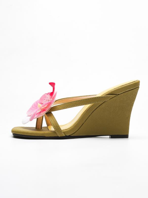 Aiertu  -  Rubber Flip Flops Low Shoes Big Size Flower Slippers Heels On A Wedge Square Toe Slides Hawaiian High Rome Floral PU Scandals Fa Aiertu