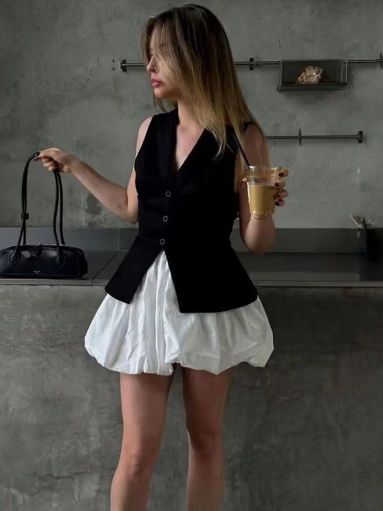 Aiertu  -  Slim Folds Mini Skirt For Women Solid Color High Waisted Versatile Tunic Bud Skirt Clubs Party Summer New Female Fashion Aiertu