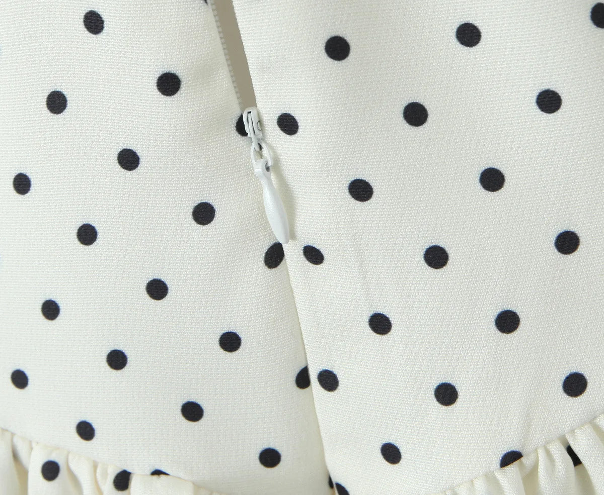 Aiertu  -  Backless Halter Polka Dot Dress For Women Plunge Bodycon Party Dress Sleeveless Elegant Chic MIni Pleated Dress A-line Aiertu
