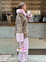 Aiertu  -  casual winter outfits Faux Fur Lapel Patchwork Female Jacket Leopard Loose Print Women Coat Lapel 2024 Vintage Winter  Single Breasted Lady Outwear Aiertu