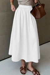 Aiertu  -Casual Daily Pocket Buttons Loose High Waist Type A Bottoms aiertu