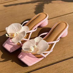 Aiertu  -  Sandals Decorations Flower Shoe Accessories Vacation Style Removable Butterfly Orchid Shoes Charms DIY Shoe Buckle Clogs Buckle Aiertu