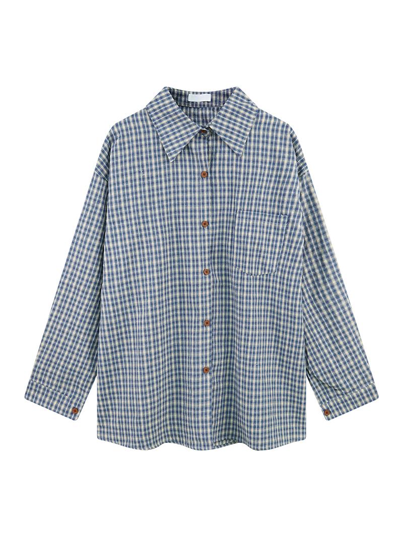 Aiertu Vintage Plaid Shirts Women Harajuku Streetwear Long Sleeve Blouses Spring Summer Korean Single Breasted Casual Tops New Aiertu