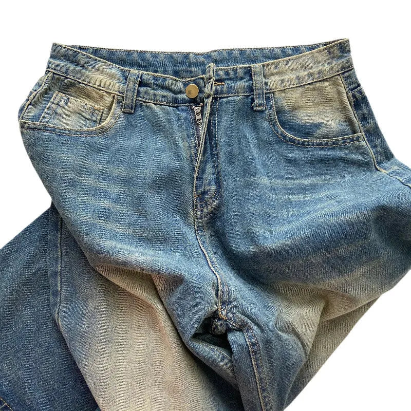 Aiertu  -  Baggy Casual Wide Leg Jeans Women Streetwear Washed Denim Trousers Female Vintage 90s High Waist Straight Pants 2025 Spring Aiertu