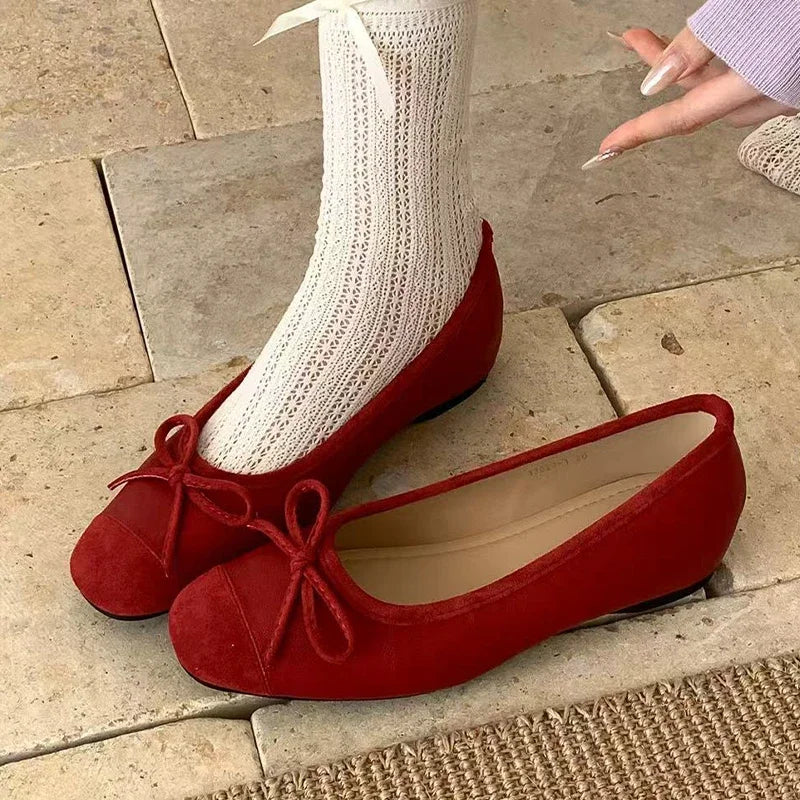 Aiertu  -  Bow Women Ballet Flats Shoes Casual Shallow Loafers Shoes Elegant Women's Sandals 2025 Summer Comfort Sneakers New Woman Shoes Aiertu