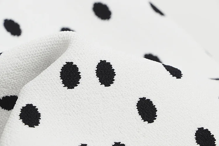 Aiertu  -  Polka Dots Knitted Halter Mini Dress Women Single Breasted Sleeveless A-line Party Vestidos Vintage Fashion Elegant Dresses New Aiertu