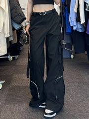 Aiertu  -  Hip Hop Women Cargo Pants American Casual Autumn Y2k Aesthetic Punk High Street Women Pantalones Fashion Zipper Dfesign Trousers Aiertu